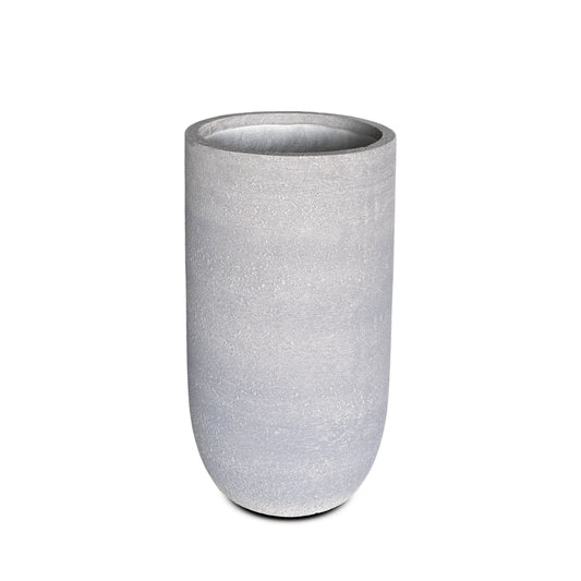 Gray Cylindrical Fiber Composite Planters