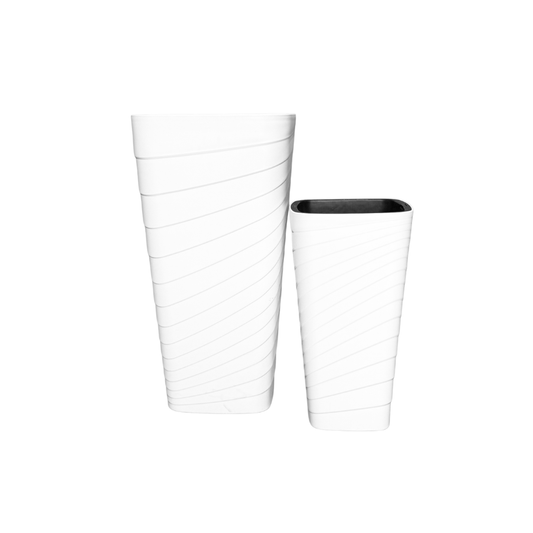 White Square Flower Cylindrical Plastic