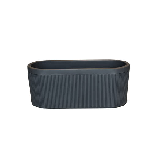 Gray Elliptic Flower Pot