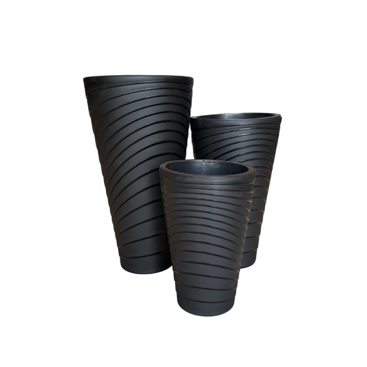 Black Round Flower Cylindrical Plastic