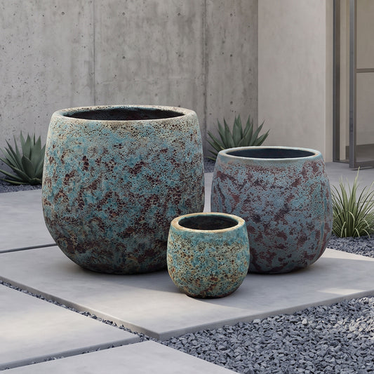 Volos GreenMist Angkor Glazed Ceramic Pots