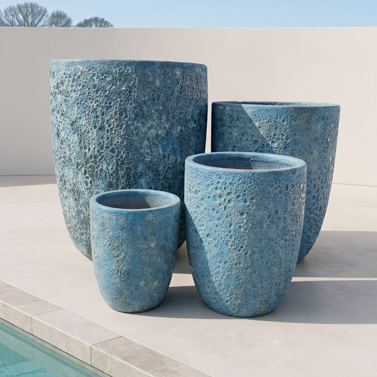 Aqua Angkor Glazed Ceramic Pots