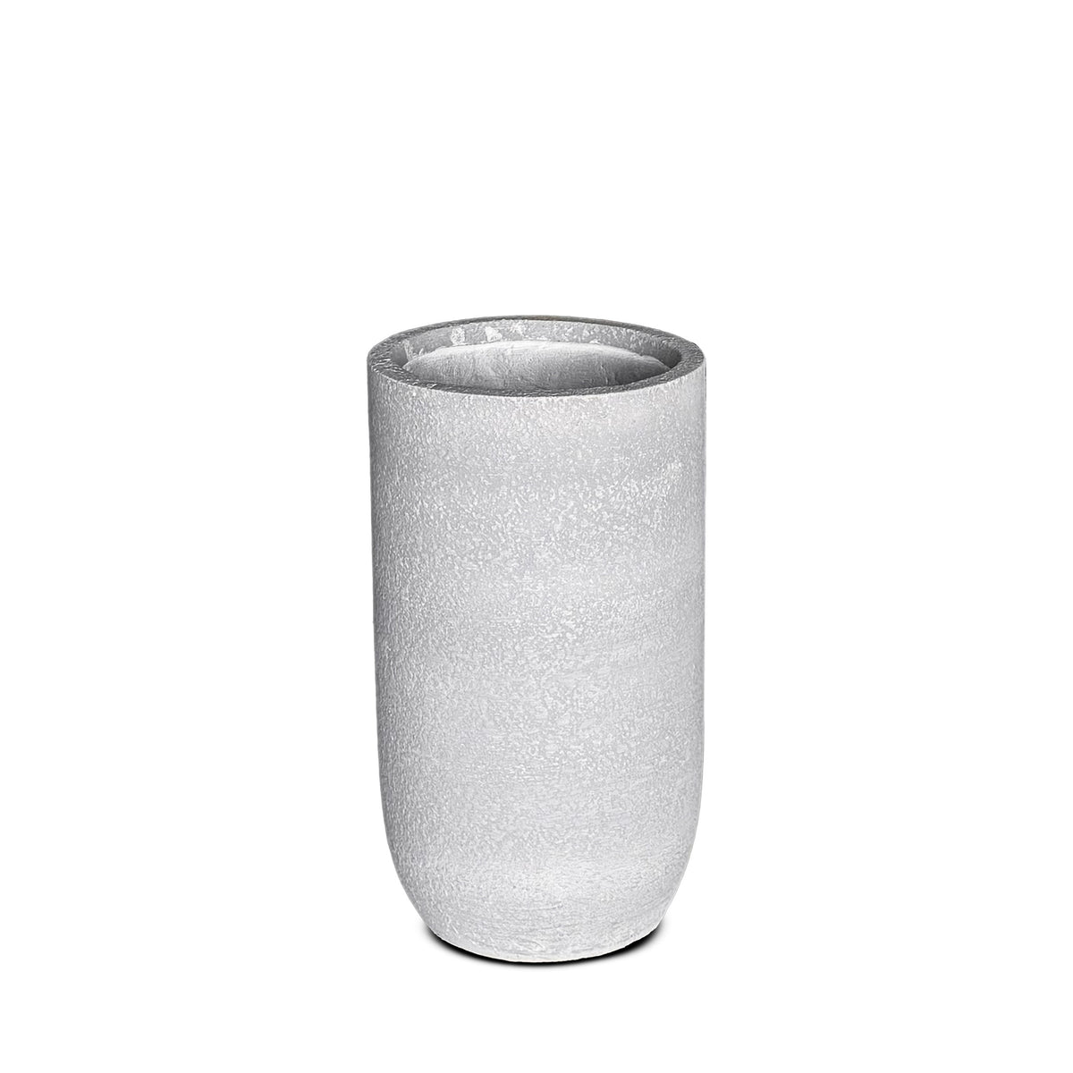 Gray Cylindrical Fiber Composite Planters