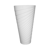 White Round Flower Cylindrical Plastic