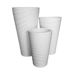 White Round Flower Cylindrical Plastic