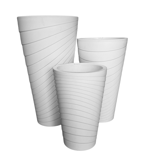 White Round Flower Cylindrical Plastic