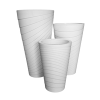 White Round Flower Cylindrical Plastic