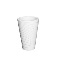 White Round Flower Cylindrical Plastic