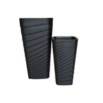 Black Square Flower Cylindrical Plastic