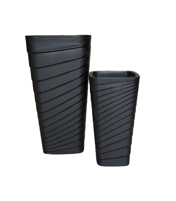 Black Square Flower Cylindrical Plastic