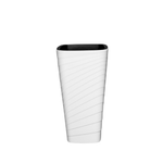 White Square Flower Cylindrical Plastic