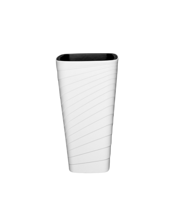 White Square Flower Cylindrical Plastic