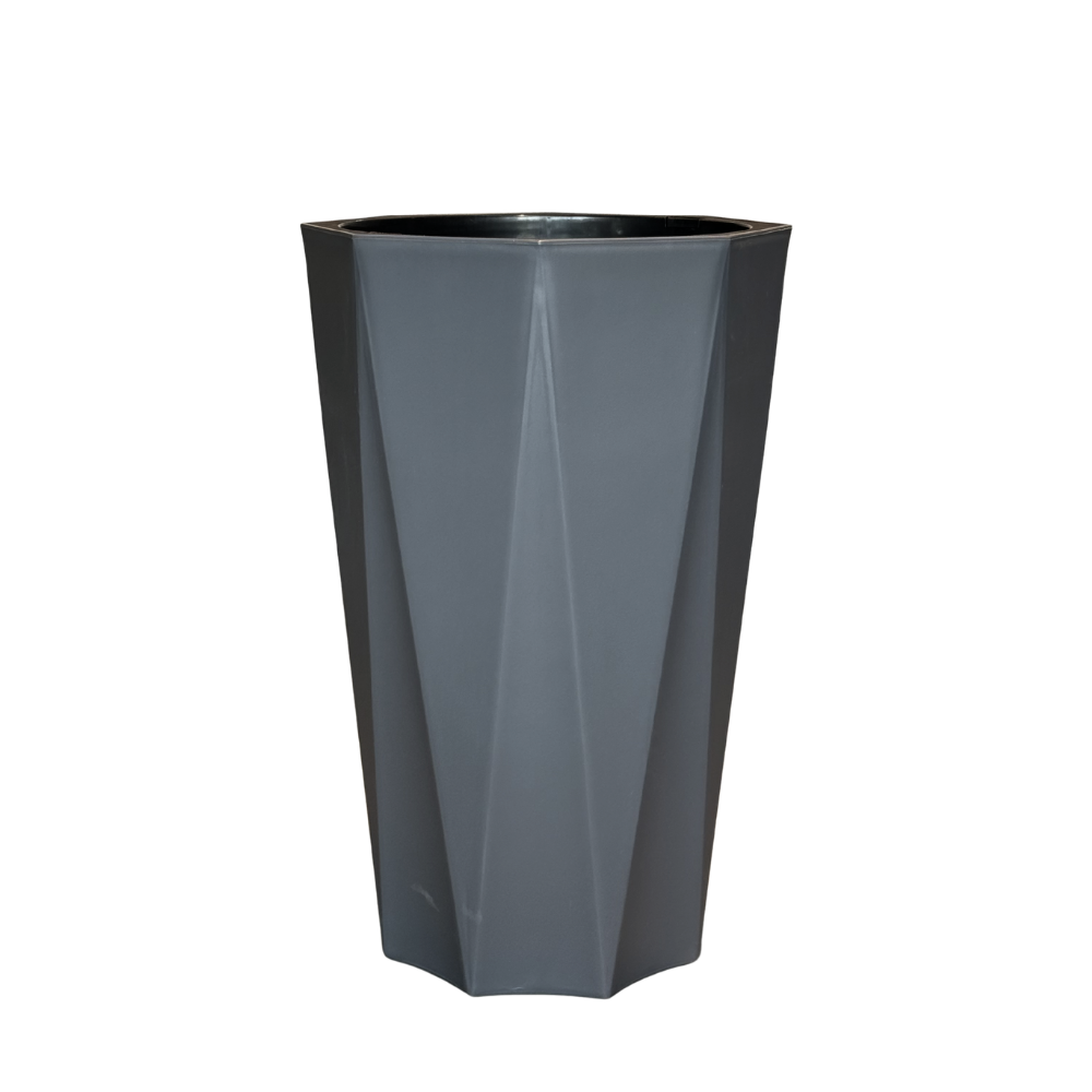 Gray Polygon Flower Cylindrical Plastic