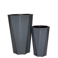 Gray Polygon Flower Cylindrical Plastic