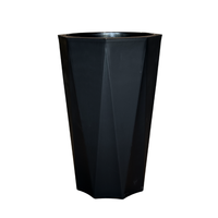 Black Polygon Flower Cylindrical Plastic