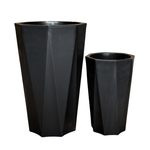 Black Polygon Flower Cylindrical Plastic