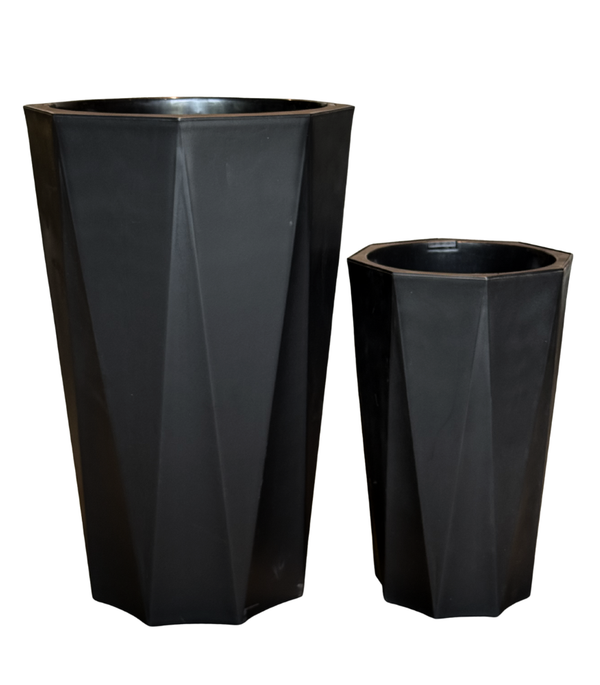 Black Polygon Flower Cylindrical Plastic