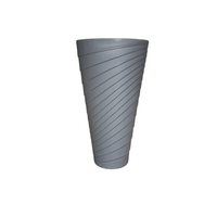 Gray Round Flower Cylindrical Plastic