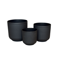 Black Round Flowerpot