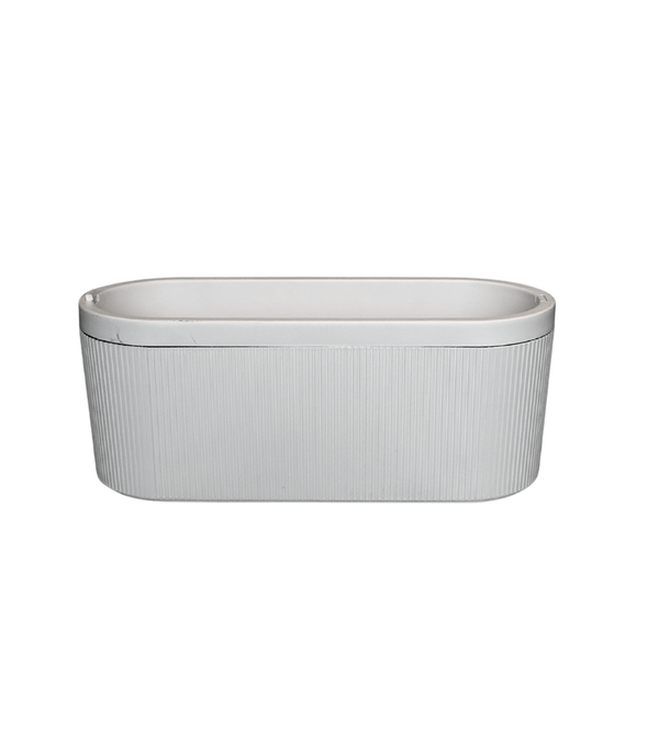 White Elliptic Flower Pot