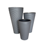 Gray Round Flower Cylindrical Plastic