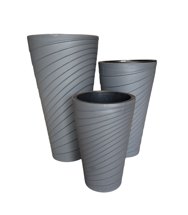 Gray Round Flower Cylindrical Plastic