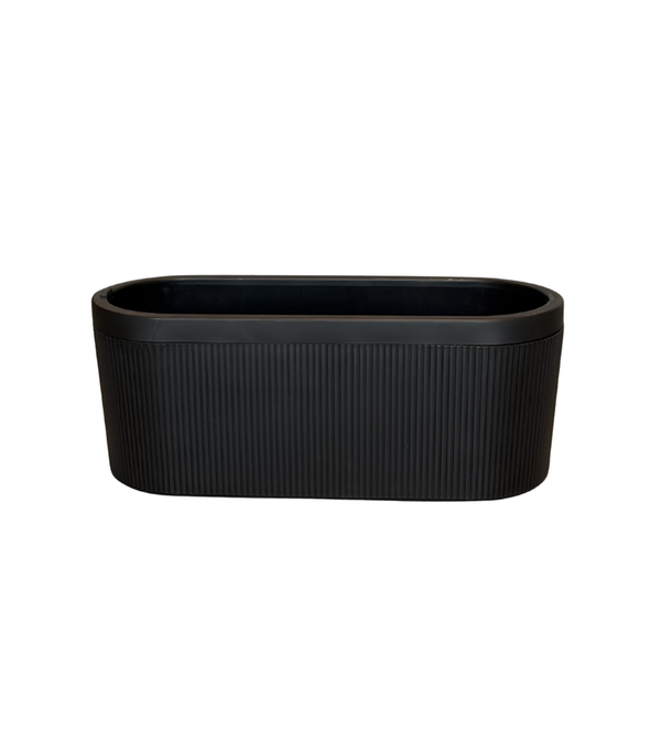Black Elliptic Flower Pot