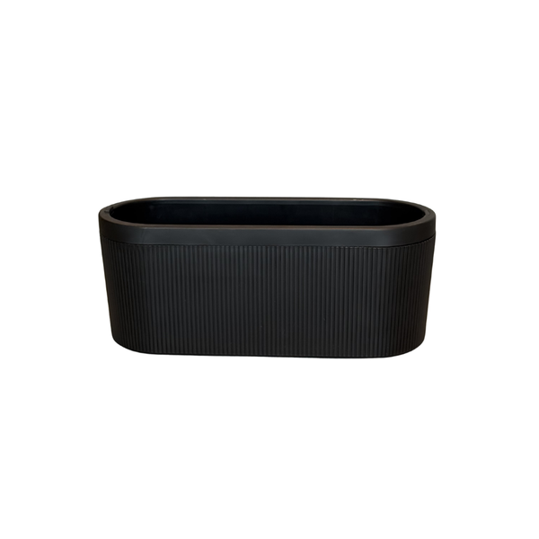 Black Elliptic Flower Pot