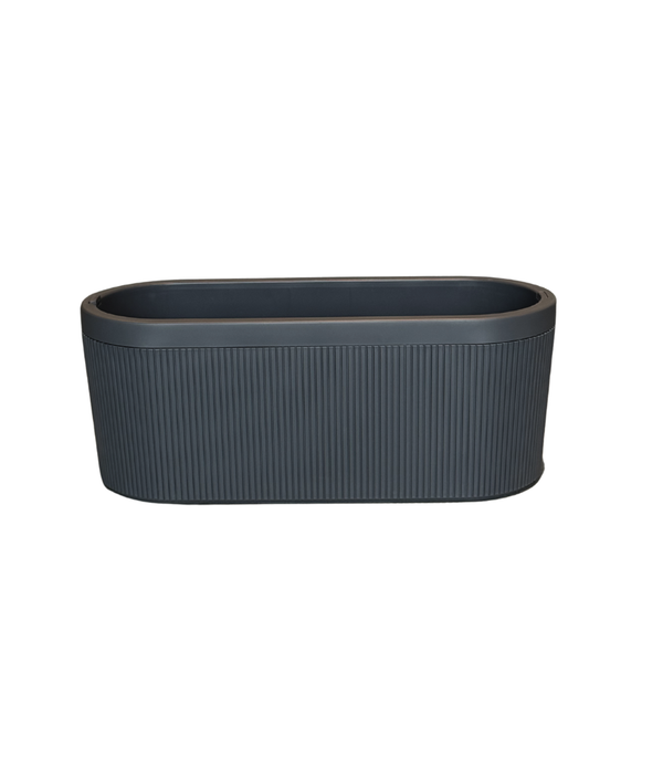 Gray  Elliptic Flower Pot