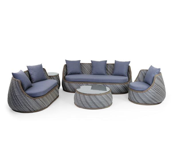 Viro PE rattan & Polyester Fabric Sofa Set