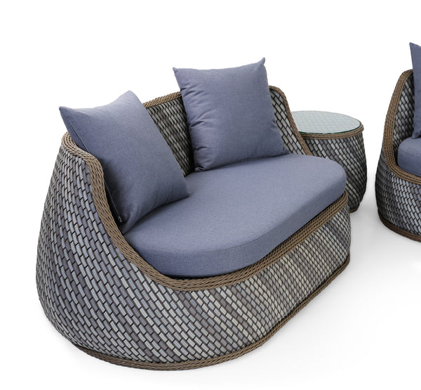 Viro PE rattan & Polyester Fabric Sofa Set