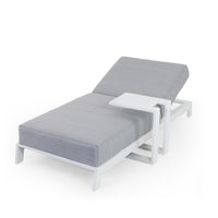 Gray Aluminum Lounger & C-Table Set