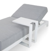 Gray Aluminum Lounger & C-Table Set