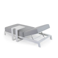 Gray Aluminum Lounger & C-Table Set