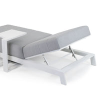 Gray Aluminum Lounger & C-Table Set