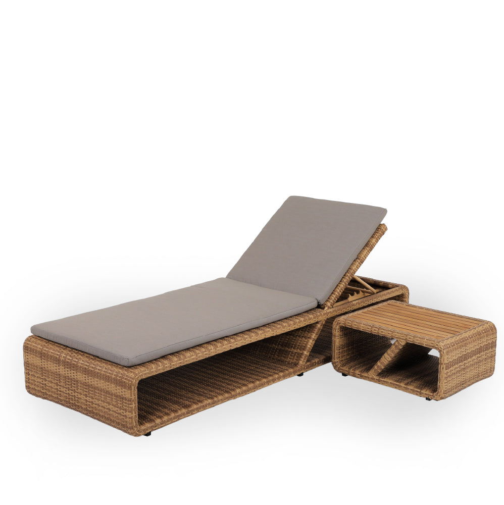 Bali Wicker Reclining Sunbed Set