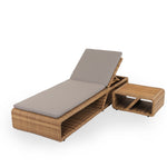 brown Sun Lounger with table