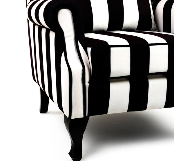 back and white Mont Arm Chair
