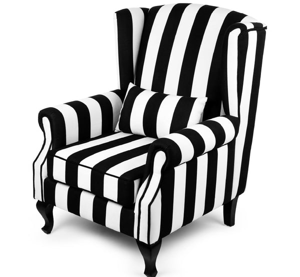 back and white Mont Arm Chair