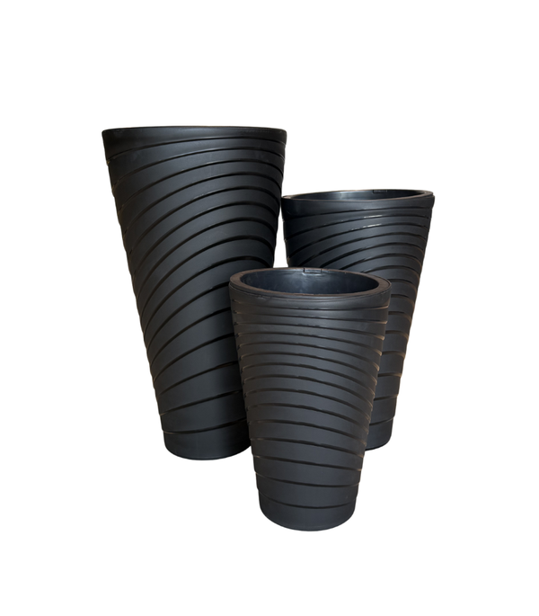 Black Round Flower Cylindrical Plastic