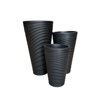 Black Round Flower Cylindrical Plastic