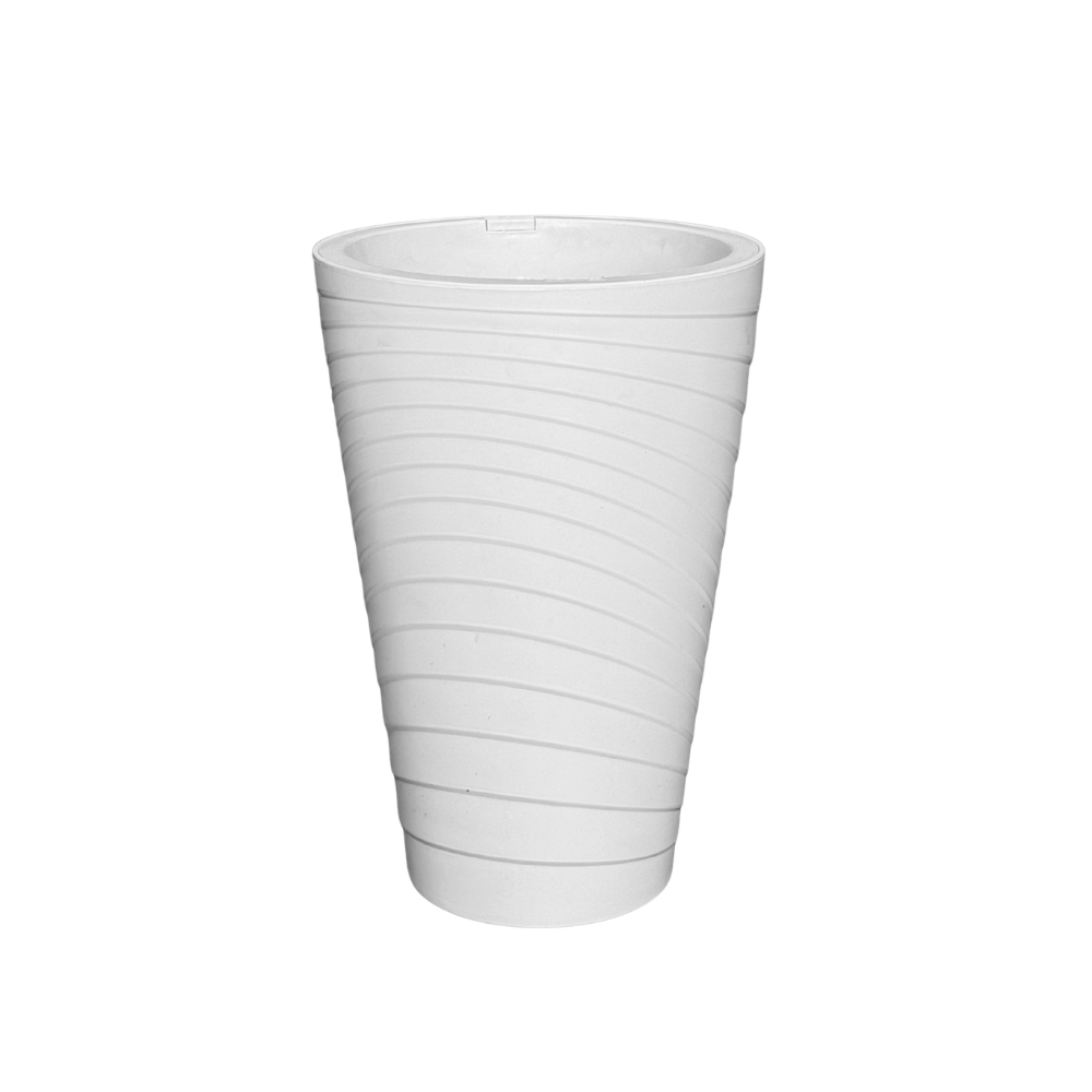 White Round Flower Cylindrical Plastic