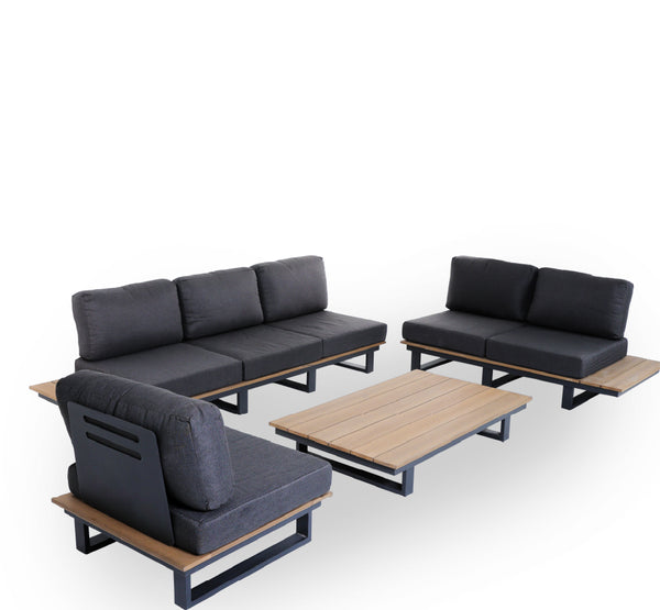 Black and brown outdoor sofa set