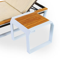 Riviera Teak wood & Aluminum Sun-lounger Set