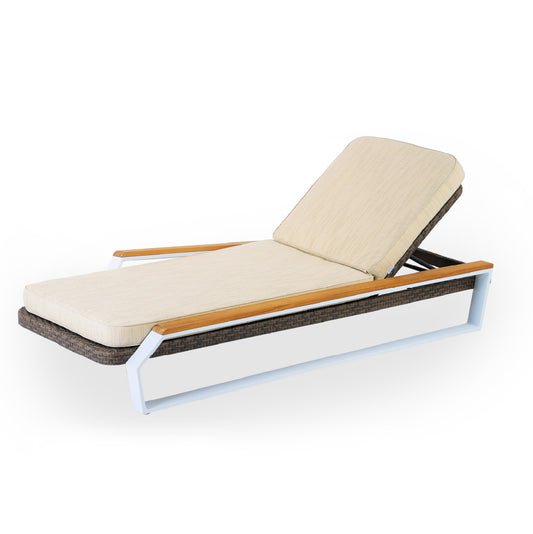 Riviera Teak wood & Aluminum Sun-lounger Set