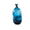 19 X 19 X 40cm   blue and silver Glass Vase
