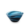 30 X 22 X 16cm  blue and silver  dish Glass Bowl