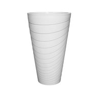 White Round Flower Cylindrical Plastic