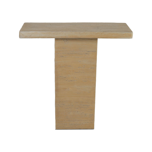 Minimalist Rectangle Pedestal Cement Table