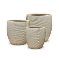 Wave beige Ceramic Set Pot & Planter